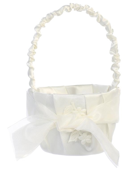 White Flower Girl Basket