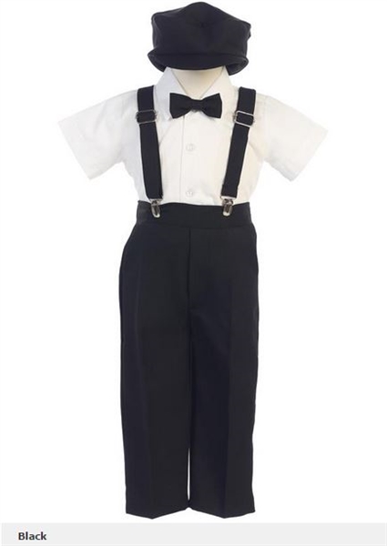 Jacob 5pc Boys Suspender Set - BLACK