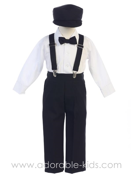 Bernard 5pc Boys Suspender Set - BLACK