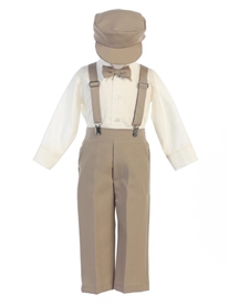 Bernard 5pc Boys Suspender Set - KHAKI