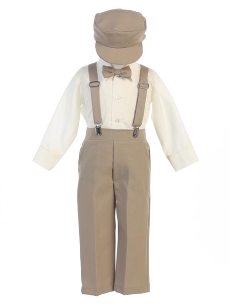 Bernard 5pc Boys Suspender Set - KHAKI