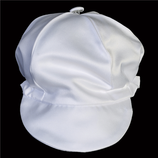 Boys Satin Cap: WHITE