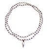 Japa Mini Mala Freshwater Pearl and Leather Necklace White