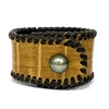 Baton Rouge Tahitian Pearl and Alligator Hide Cuff Bracelet