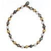 Wendy Mignot All-Around Tahitian Pearl and South Sea Pearl Leather Tri-Color Necklace