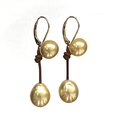 South Sea Gold Iris Earrings by Wendy MIgnot