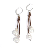 Wendy Mignot Cherries Freshwater White Pearls With Petite Blush Pearl Top Earrings