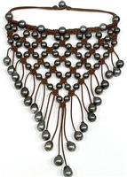 photo of Wendy Mignot Tahitian Pearl and Leather Metropolitan Necklace