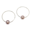 photo of Wendy Mignot Monaco Rose Pearl Endless Hoop Silver Earrings Pink/Blush