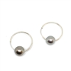 photo of Wendy Mignot Marseille Noir Tahitian Pearl Endless Hoop Silver Earrings