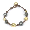 photo of Wendy Mignot Golden Gypsy South Sea Pearl and Tahitian Pearl and Leather Bracelet 5