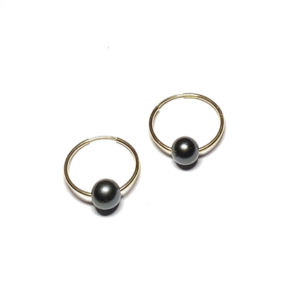 photo of Wendy Mignot Naples Tahitian Pearl Endless Hoop Earrings Gold-Filled