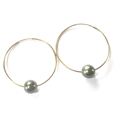 Florence Tahitian Pearl Endless Hoop Gold-Filled Earrings by Wendy Mignot