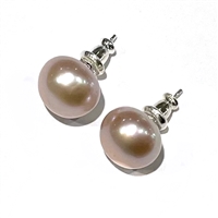 photo of Wendy Mignot Eloise Button Pearl Stud Earrings 10mm Lavender