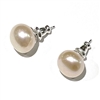 photo of Wendy Mignot Eloise Button Pearl Stud Earrings 10mm Blush