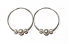 photo of Wendy Mignot Silver Three Pearl Hoop Earrings - White,White, White