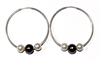 photo of Wendy Mignot Silver Three Pearl Hoop Earrings - White, Tahitian, White