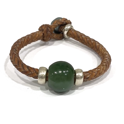 Austin Jade Bracelet with Sterling Silver Accents  by Wendy Mignot