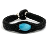 photo of Wendy Mignot Laredo Turquoise and Tahitian Pearl and Leather Braided Bracelet with Silver Accents 1