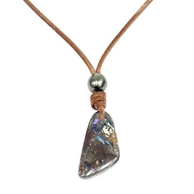 Opal and Tahitian Pearl Saba Necklace by Zak Mignot