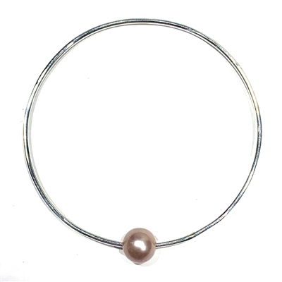 Mahalo Freshwater Pearl Silver Bangle Blush