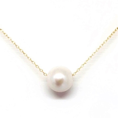 Aloha Single Freshwater Floating Pearl gold-filled Necklace-White