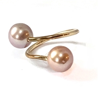 photo of Ohana Freshwater Pearl Single Wrap 14k Gold Filled Ring Blush