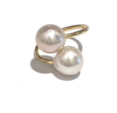 photo of Ohana Freshwater Pearl Single Wrap 14k Gold Filled Ring White