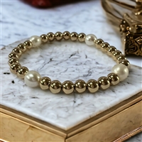 Cartagena 14k Gold-Filled Bead Bracelet with Four Freshwater Pearl