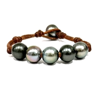 photo of Wendy Mignot Bora Bora Five Tahitian Pearl and Leather Breezy Bracelet