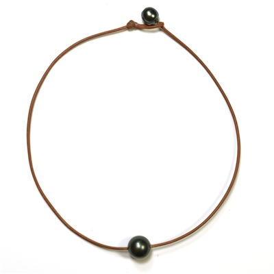 photo of Wendy Mignot Bora Bora Single Tahitian Pearl and Leather Necklace