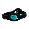 photo of Wendy Mignot Laredo Turquoise and Tahitian Pearl and Leather Braided Bracelet