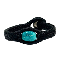 photo of Wendy Mignot Laredo Turquoise and Tahitian Pearl and Leather Braided Bracelet