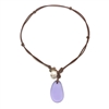 photo of xWendy Mignot Coastline Anegada Freshwater Pearl and Leather Violet Sea Glass Necklace