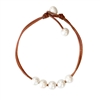 photo of Wendy Mignot Andros Freshwater Pearl and Leather Anklet