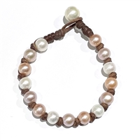 photo of Wendy Mignot All Around the World Freshwater Pearl and Leather Bracelet Multi