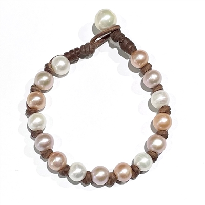 photo of Wendy Mignot All Around the World Freshwater Pearl and Leather Bracelet Multi