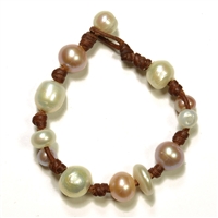 photo of Wendy Mignot Gypsy Freshwater Pearl and Leather Bracelet