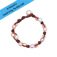 photo of Wendy Mignot Toboga Freshwater Pearl and Leather Bracelet White
