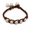 photo of Wendy Mignot Mover and Shaker Freshwater Pearl and Leather Bracelet