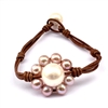 photo of Wendy Mignot Sunflower Freshwater Pearl and Leather Bracelet-Multi