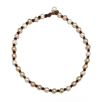 photo of Wendy Mignot All Around the World Freshwater Pearl and Leather Necklace Multicolor/Blush