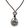 photo of Wendy Mignot Mabe Shell Freshwater Pearl and Leather Necklace