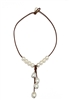 photo of Wendy Mignot Maiko Freshwater Pearl and Leather Necklace White