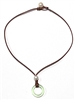 photo of Wendy Mignot "O"cean Coastline Freshwater Pearl and Leather Saba Necklace - Mint