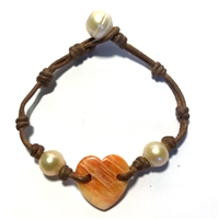 photo of Wendy Mignot Kenya Amour Freshwater Pearl and Leather Bracelet