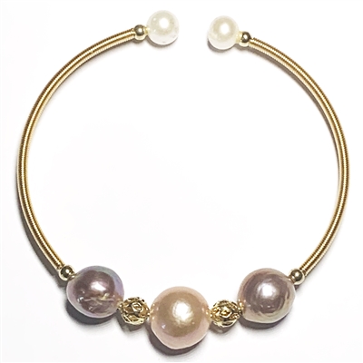 Renoir 3 Pearl Bangle - Blush