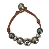 photo of Wendy Mignot Namaste Om Tahitian Pearl and Leather Bracelet