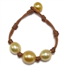 photo of Wendy Mignot Three South Sea Gold Pearl and Leather Bracelet