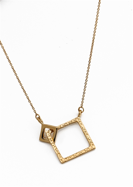 Double Square Link Necklace by Janesko